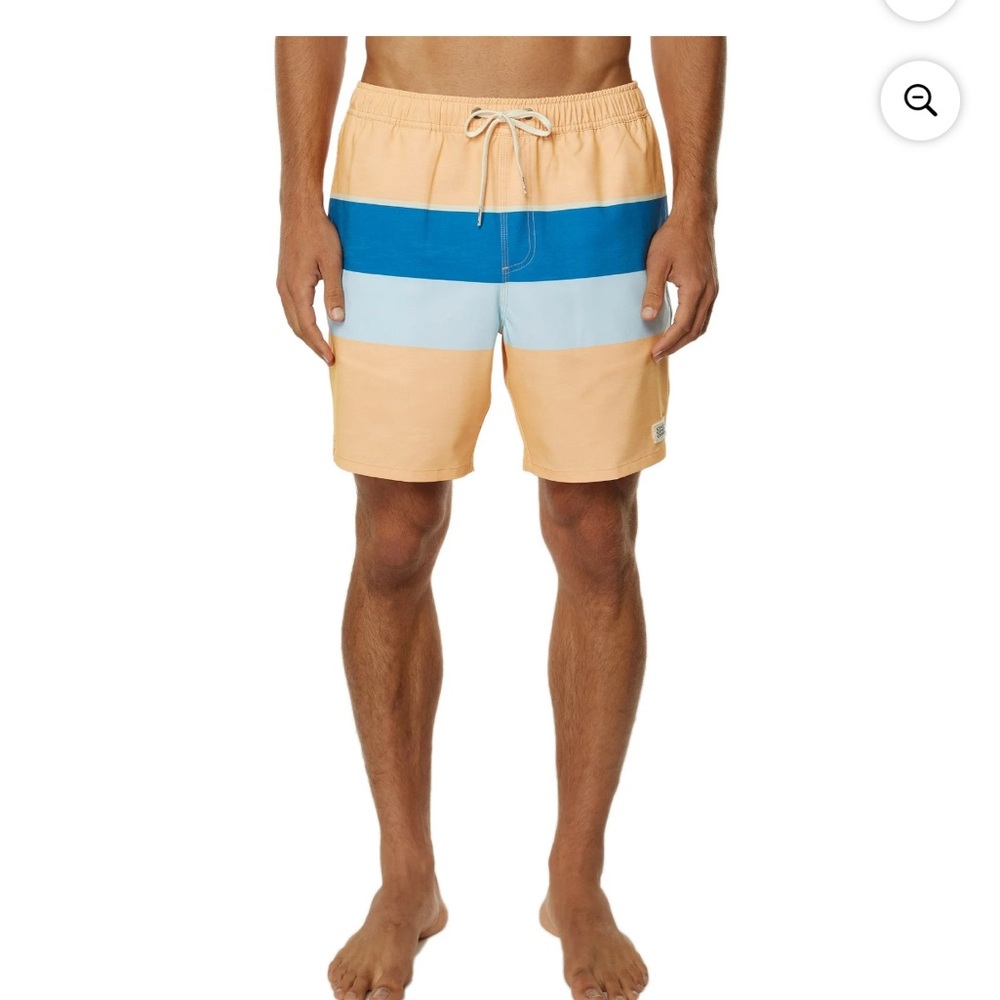 Men's Colorblock Peach & Blue Swim Trunks